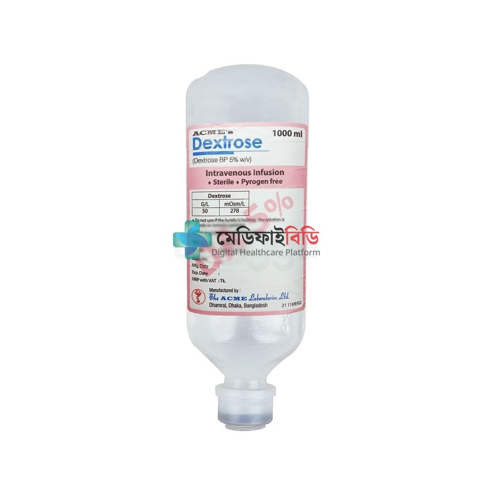 Acme's Dextrose Saline 1000ml IV 5%