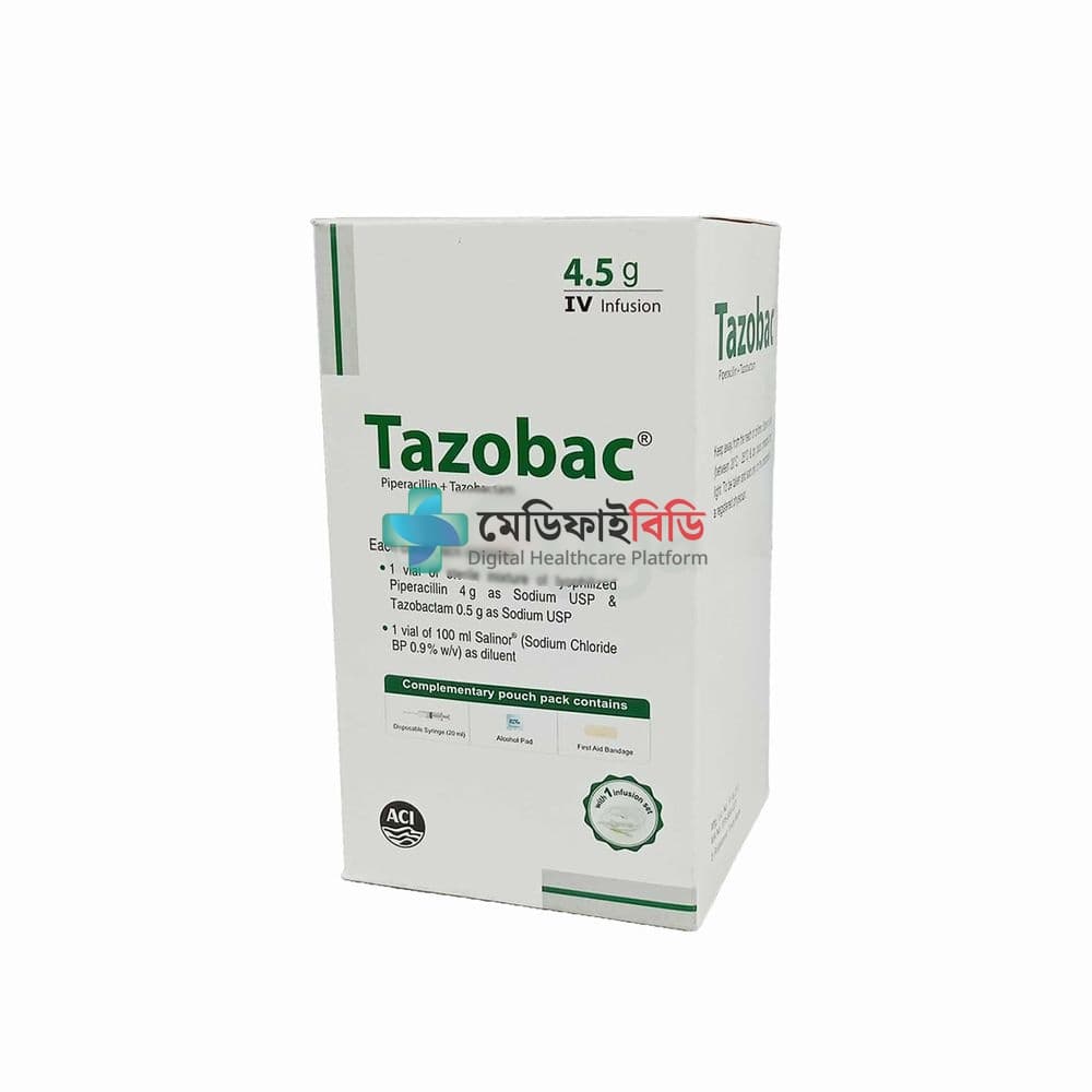 Tazobac 4.5 4gm+0.5gm/vial