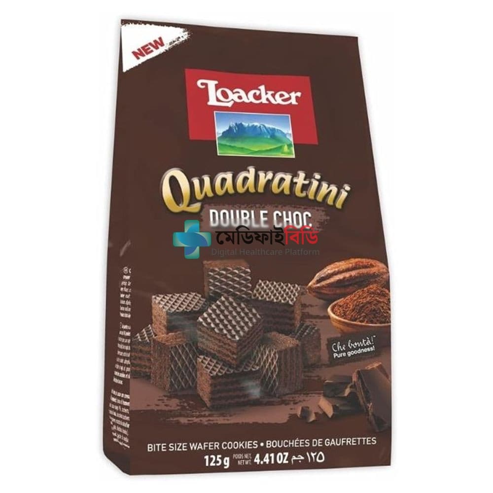 Loacker Quadratini Double Choc Crispy Wafer 125g null — 