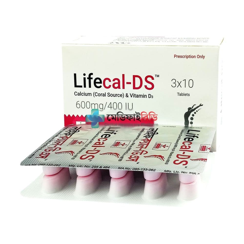 Lifecal-DS 600mg+400IU — Calcium Carbonate + Vitamin D3