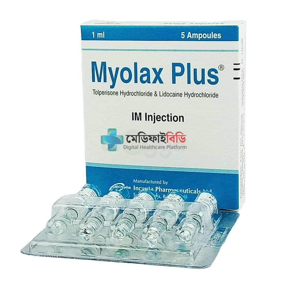 Myolax Plus Injection 2.5mg+100mg — Lidocaine Hydrochloride + Tolperisone Hydrochloride