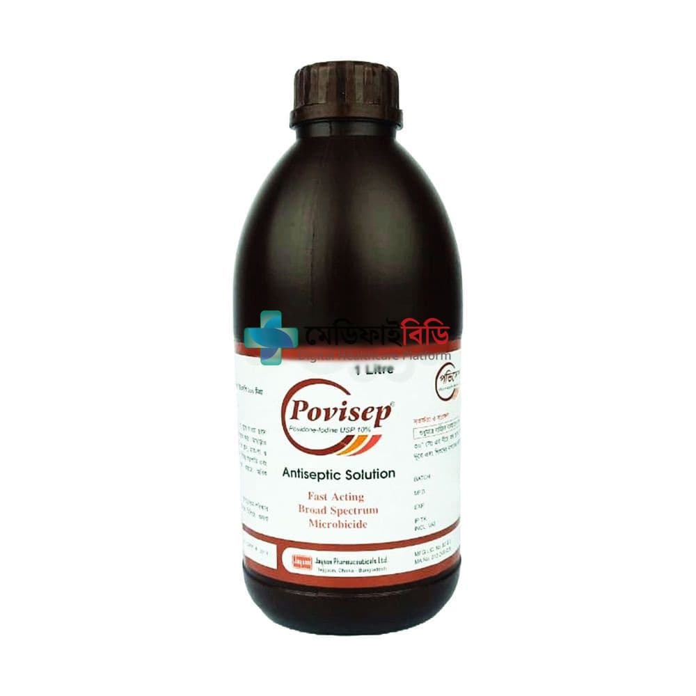 Povisep Solution 1000ml 10% — Povidone Iodine 10% Topical
