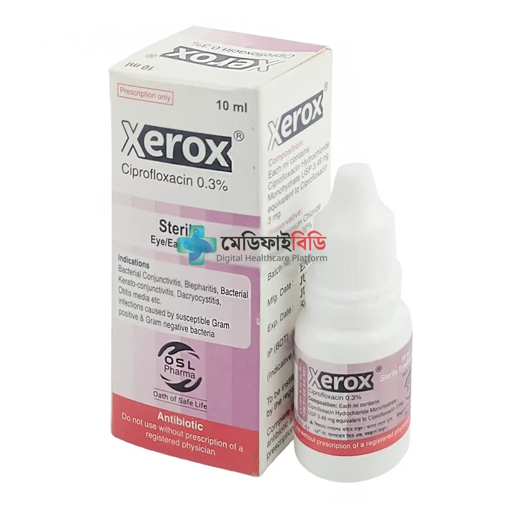 Xerox 10ml 0.30% — Ciprofloxacin 0.3% E/E prep