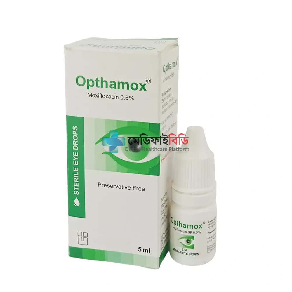 Opthamox Eye Drop 5ml 0.50% — Moxifloxacin 0.5% Eye prep