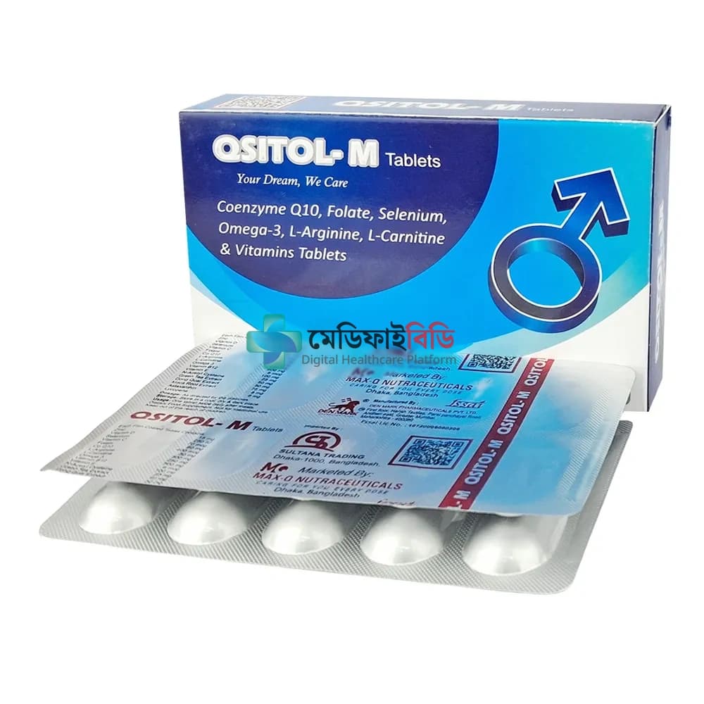 Qsitol-M Tablets (30’s) for Men null — Coenzyme Q10 + Folate + Selenium + Omega-3 + L-Arginine + L-Carnitine + Vitamins