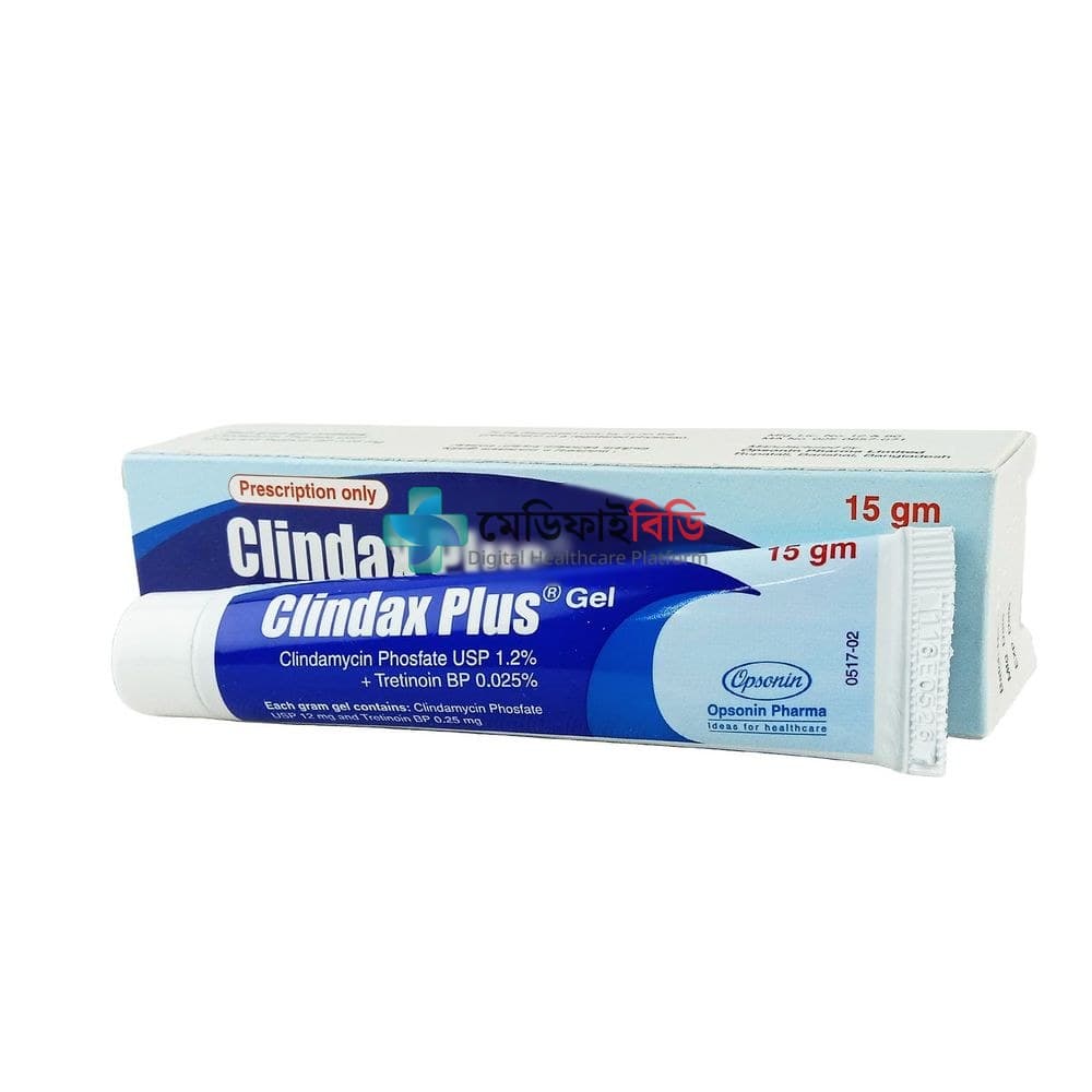 Clindax Plus Gel 15gm 1.2g — Clindamycin Phosphate 1.2% + Tretinoin 0.025% Topical