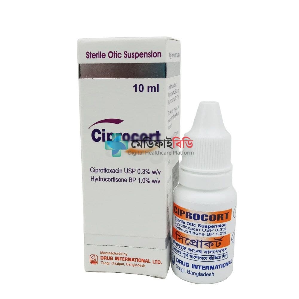Ciprocort null — Ciprofloxacin 0.3% + Hydrocortisone Acetate 1% E/E prep