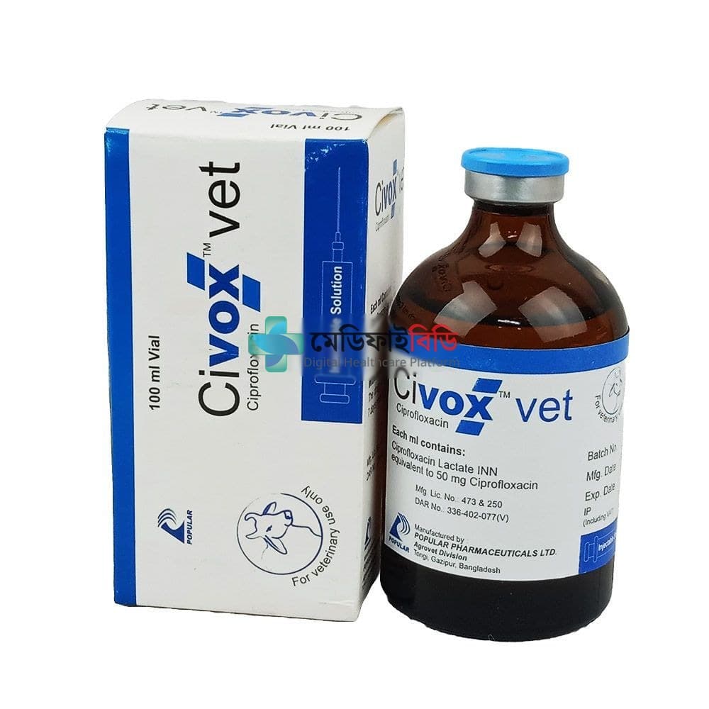 Civox Vet Injectable Solution 100ml 100ml — Ciprofloxacin