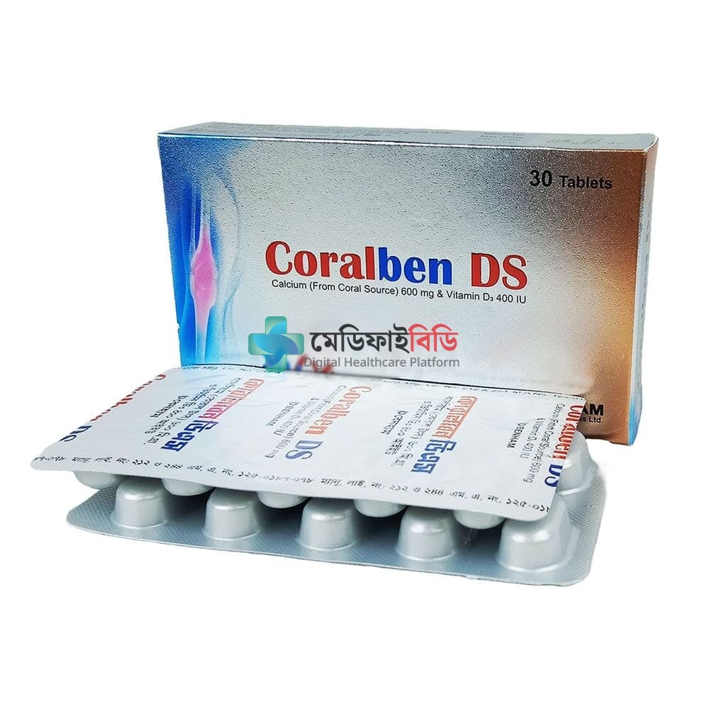 Coralben DS 600mg — Calcium + Vitamin D3